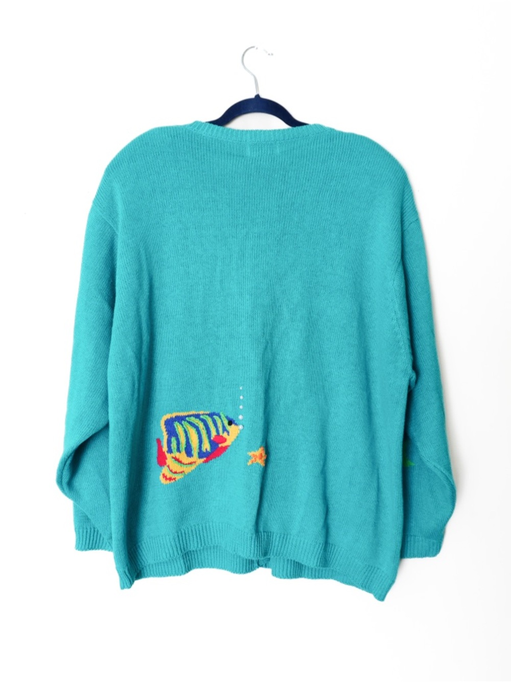 The Quaker Factory Embroidered Fish Ocean Button Cardigan - Picture 2 of 10